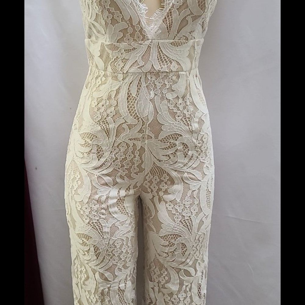Lulu's Enamored With Love Lace Jumpsuit